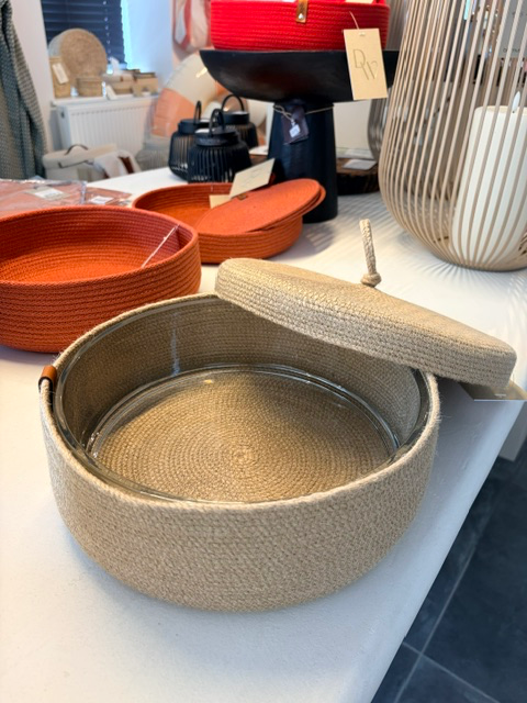 Windlicht met Jute - XL met deksel - L'ART